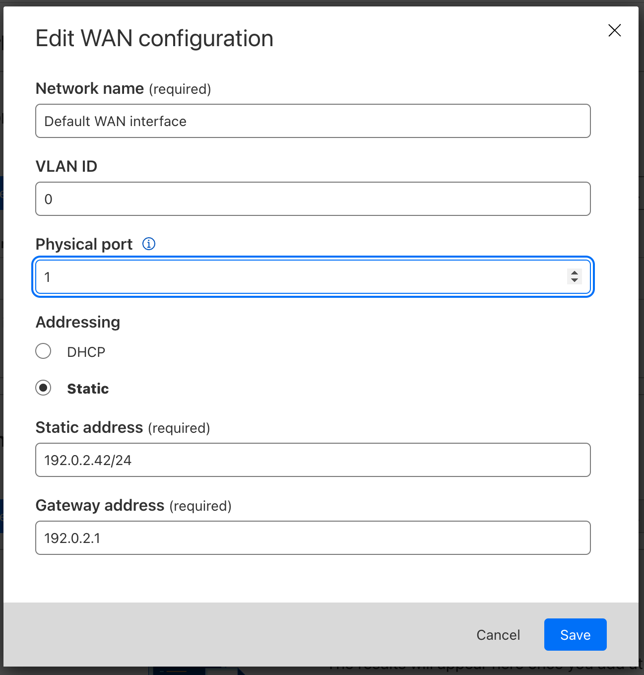 An example of how to configure you Magic WAN Connector WAN